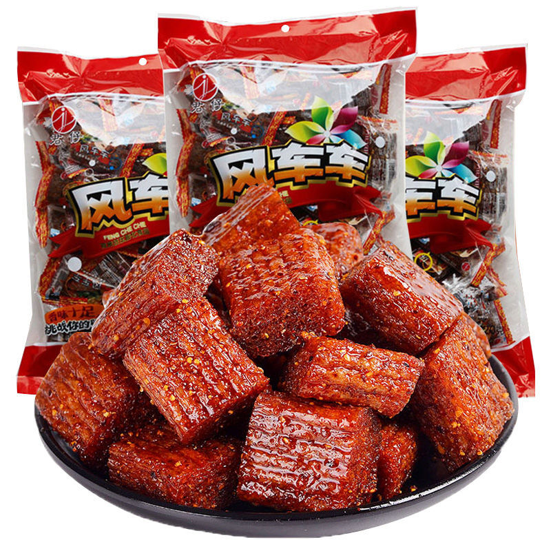 君仔 風車車大刀肉辣條 湖南特產(chǎn)小時候兒時麻辣零食整箱 風車車*3袋